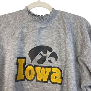 Vintage xl Iowa Hawkeyes Sweatshirt ruffles neck and cuffs Made in USA